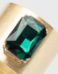 Single gem napkin rings, emerald, set of two