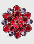 Candy flower napkin rings, ruby, set of four