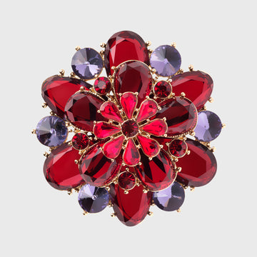 Candy flower napkin rings, ruby, set of four