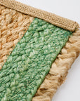 Jute striped handwoven placemat, green, set of four