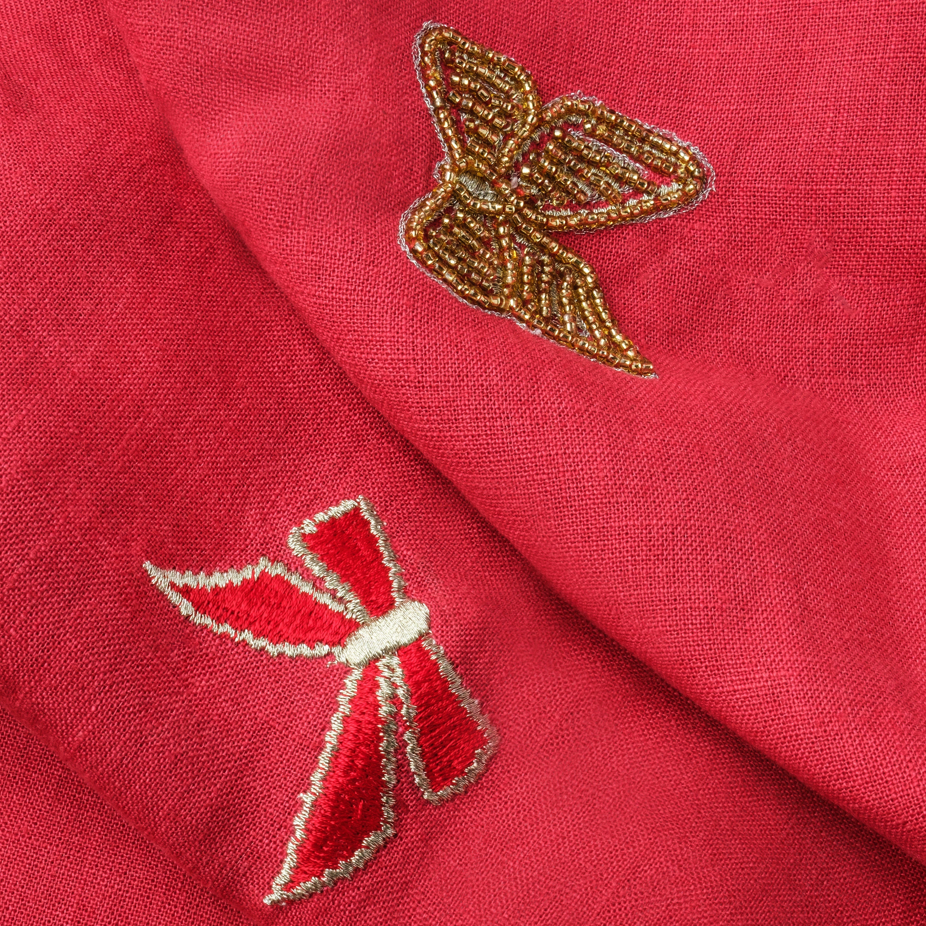 Bow extra large table runner, berry