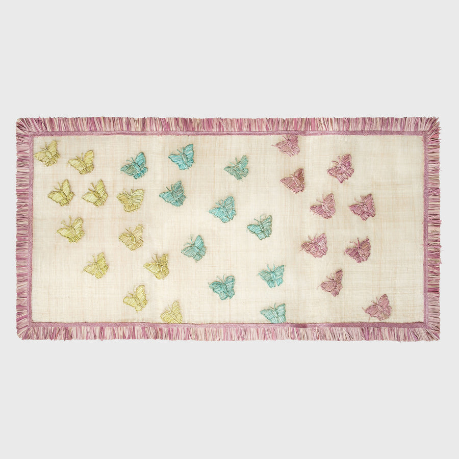 Straw ombre butterfly table runner