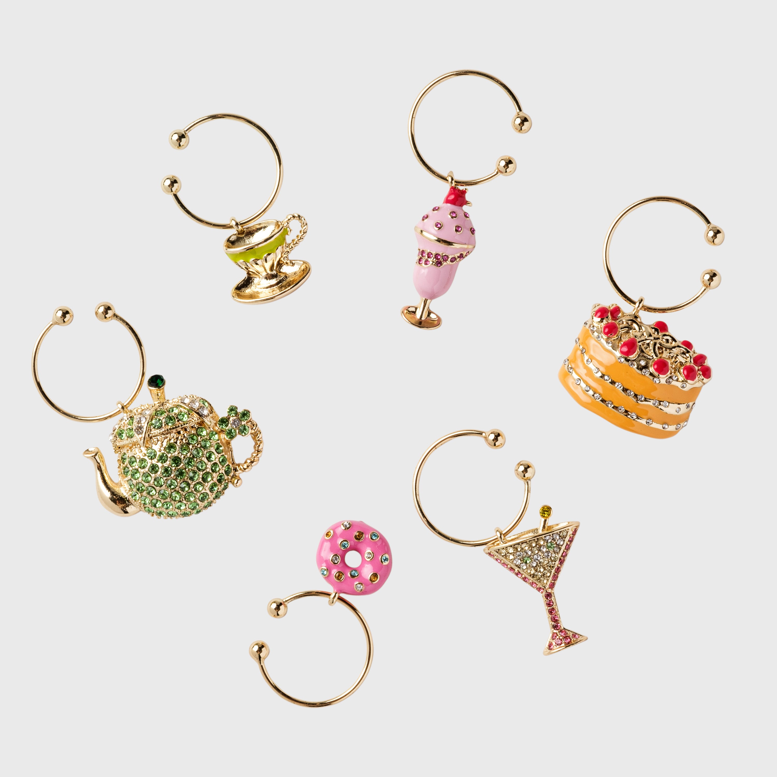 Garden party wine charms