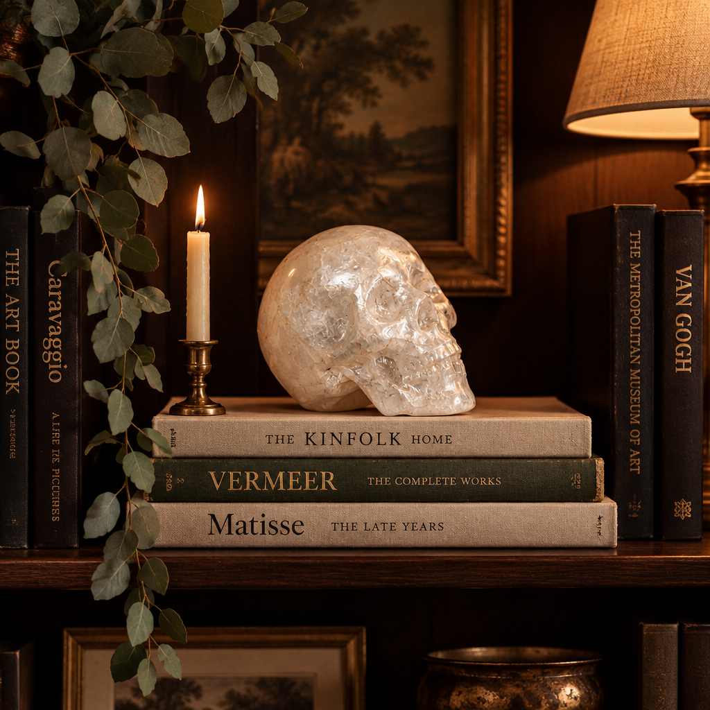 Capiz skull, pearl