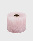 Pedestal candlestick, rose quartz