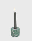 Pedestal candlestick, green quartz