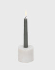 Pedestal candlestick, white quartz