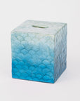 Ombre capiz tissue box, blue