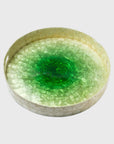 Large ombre capiz tray, green