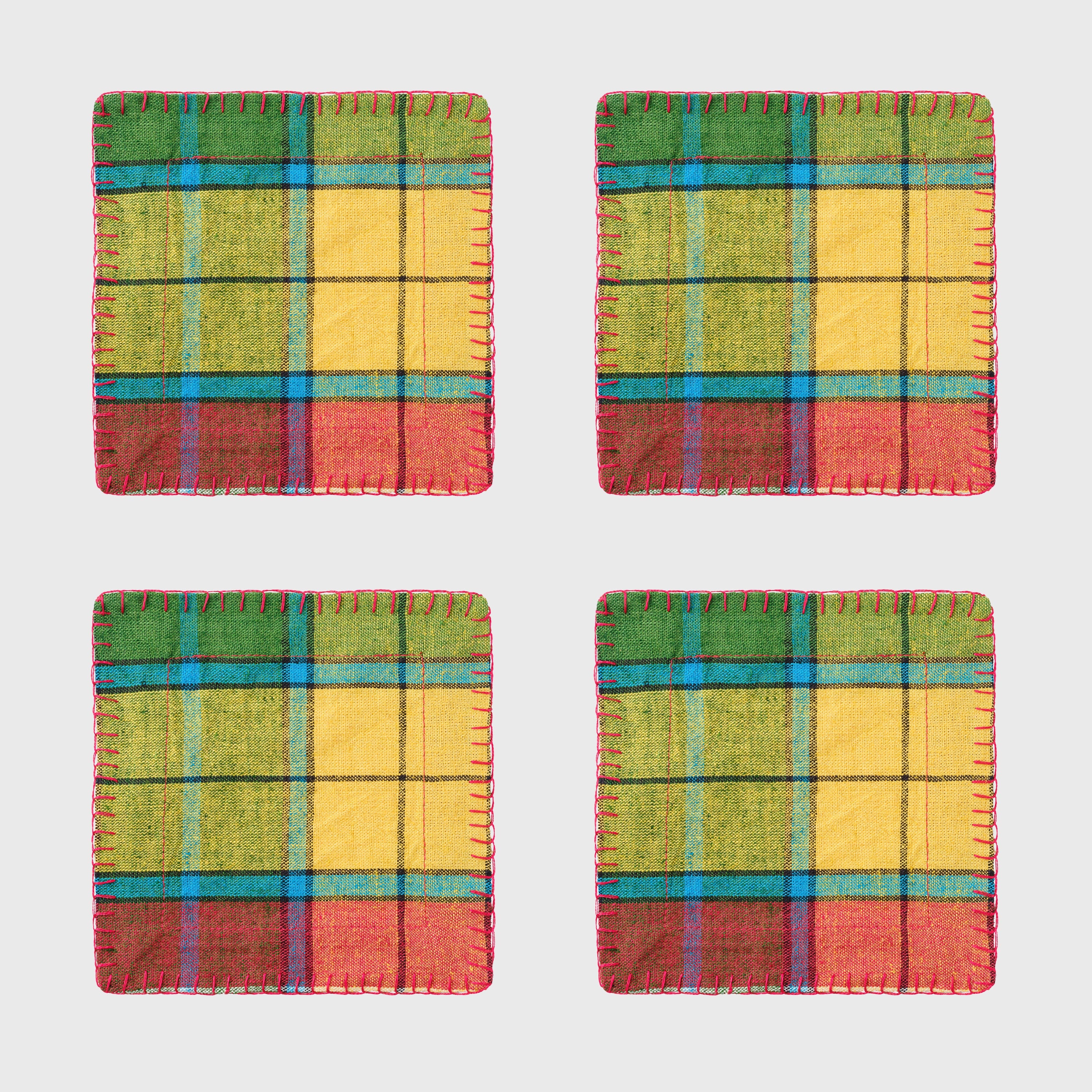 Tartan cocktail napkins