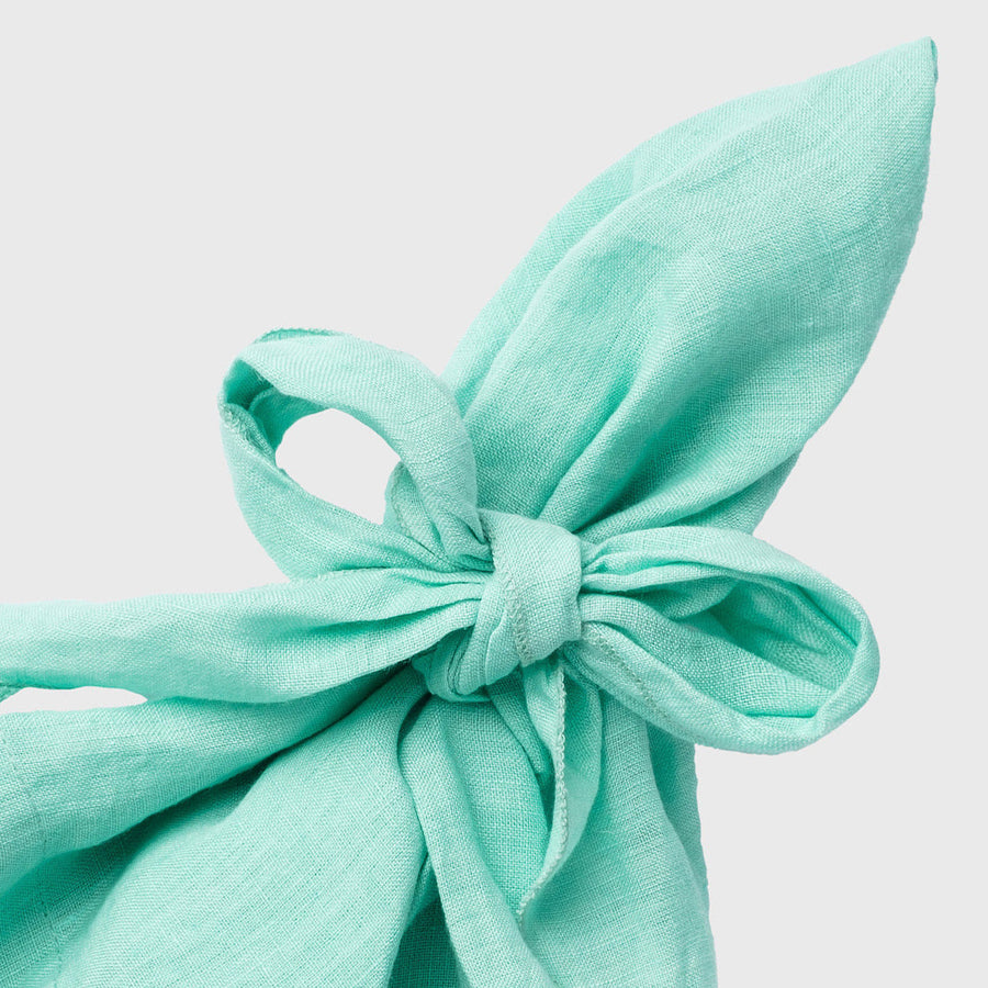 Bow linen napkin, mint, set of two