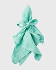 Bow linen napkin, mint, set of two