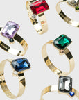 Multi gem napkin rings, set of eight