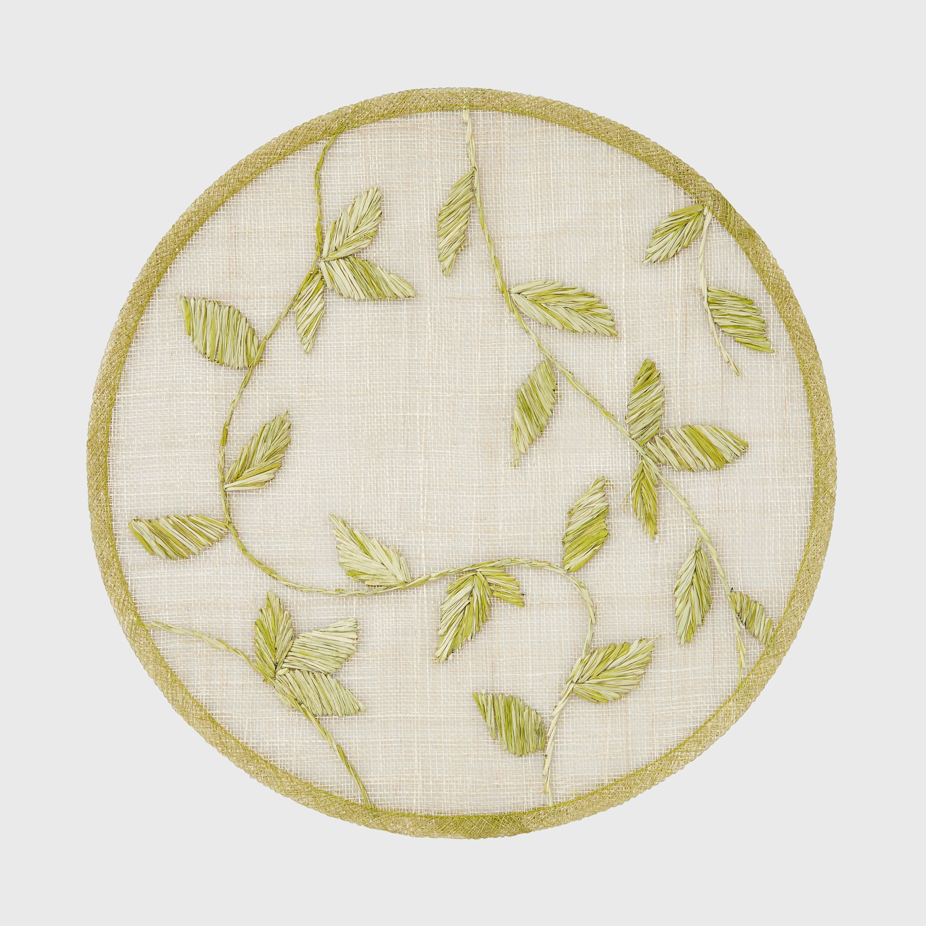 Straw leaf placemat, citrus, set of four