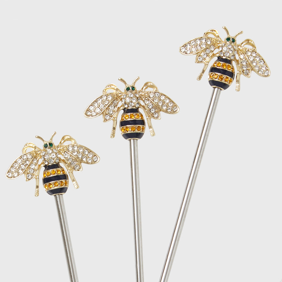 Stripey bee swizzle sticks
