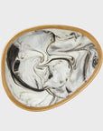 Marbleized porcelain ring dish, grey