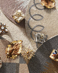 Baguette star napkin rings, gold, set of two