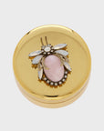 Rose quartz vintage bug jewelry box