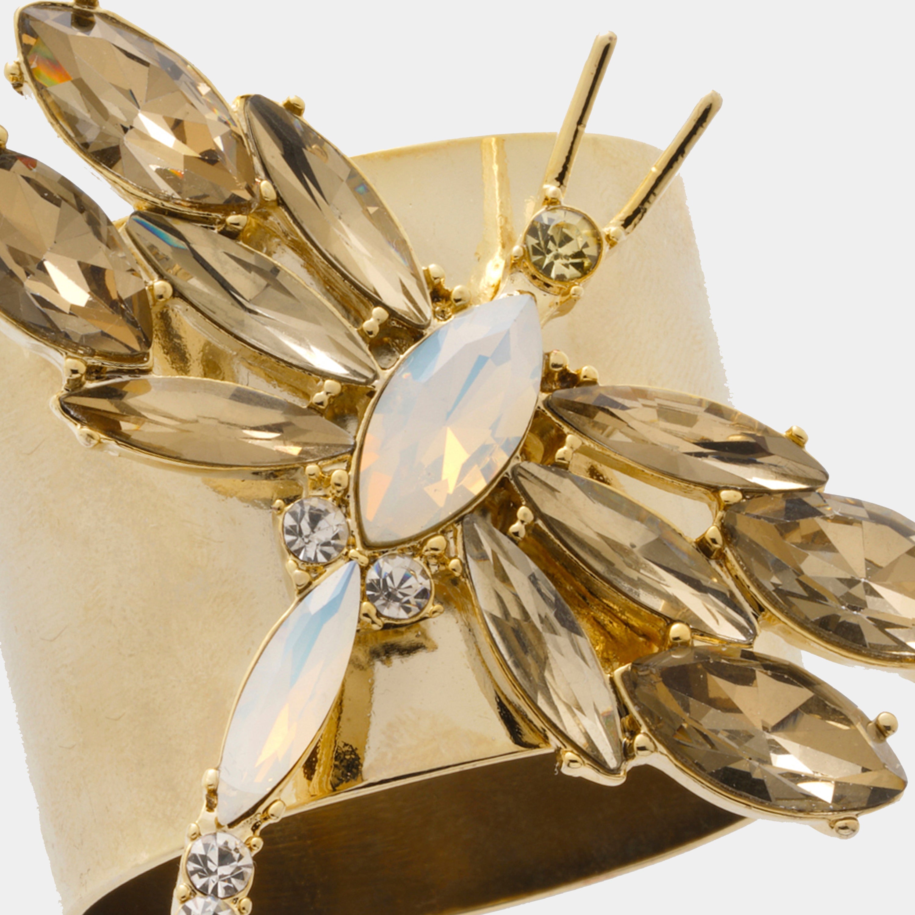 Dragonfly napkin rings, topaz, set of two