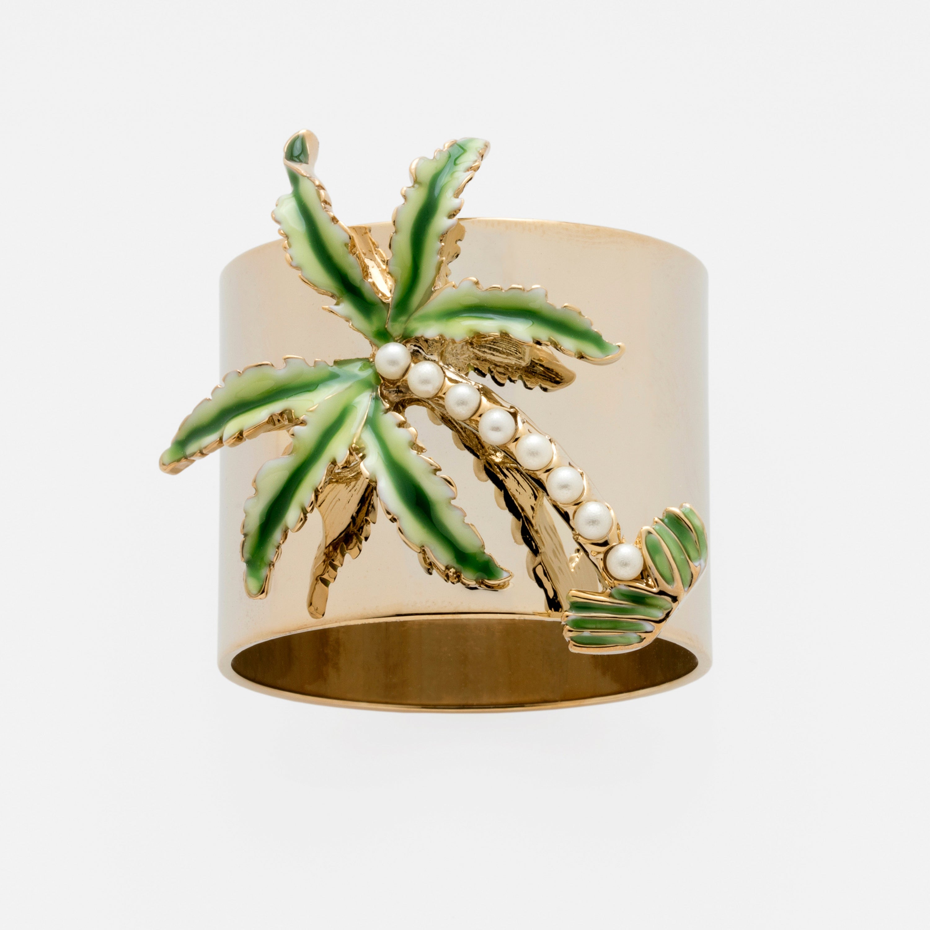 Palm tree napkin rings, set of two