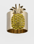 Pineapple napkin rings, yellow, set of two