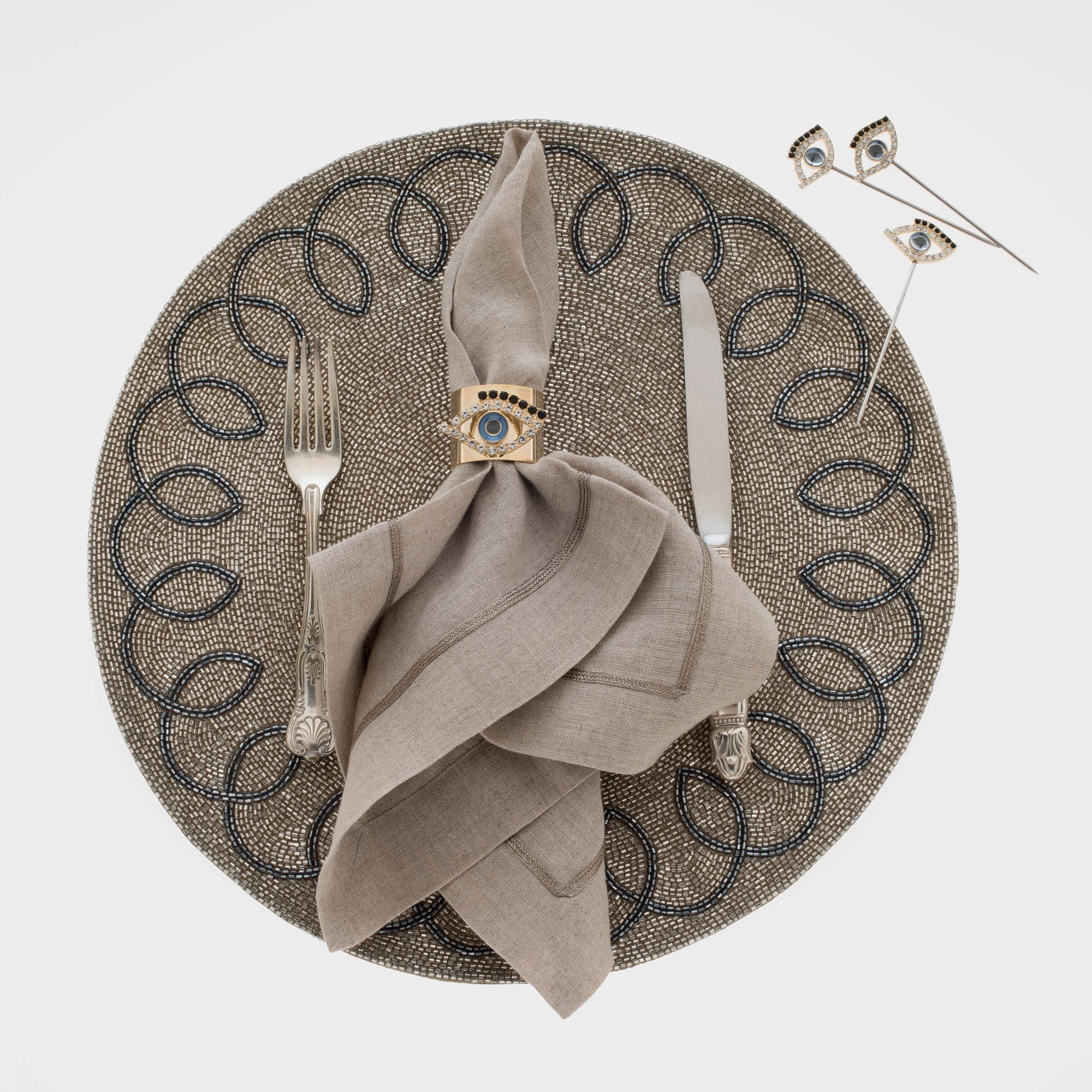 Evil eye napkin rings, set of two