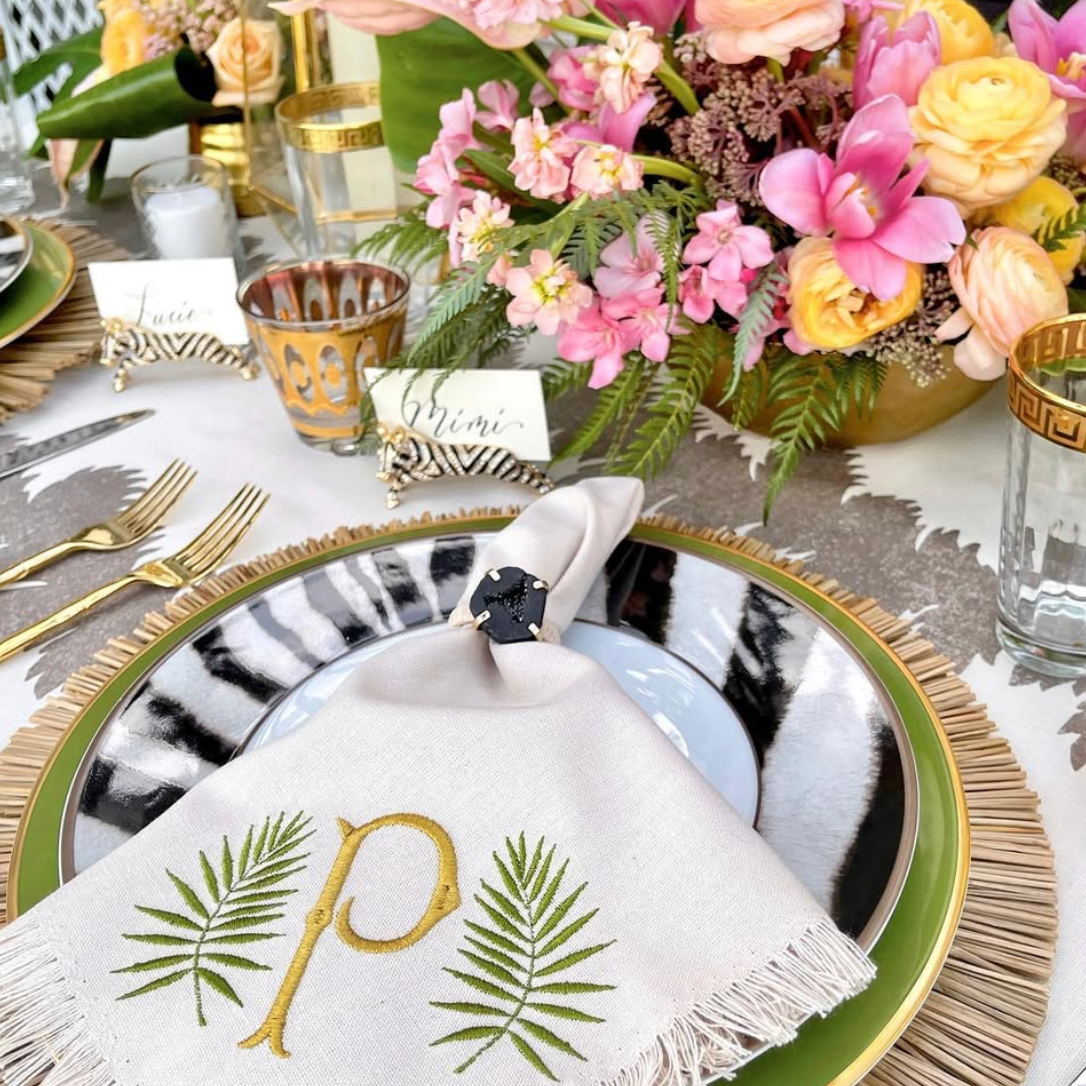 Zebra placecard holders, set of two