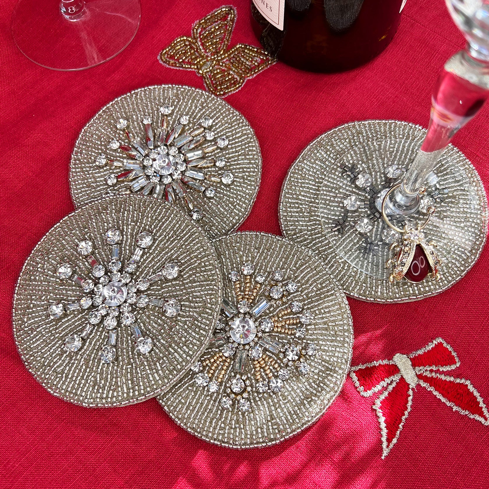 Snowflake coasters