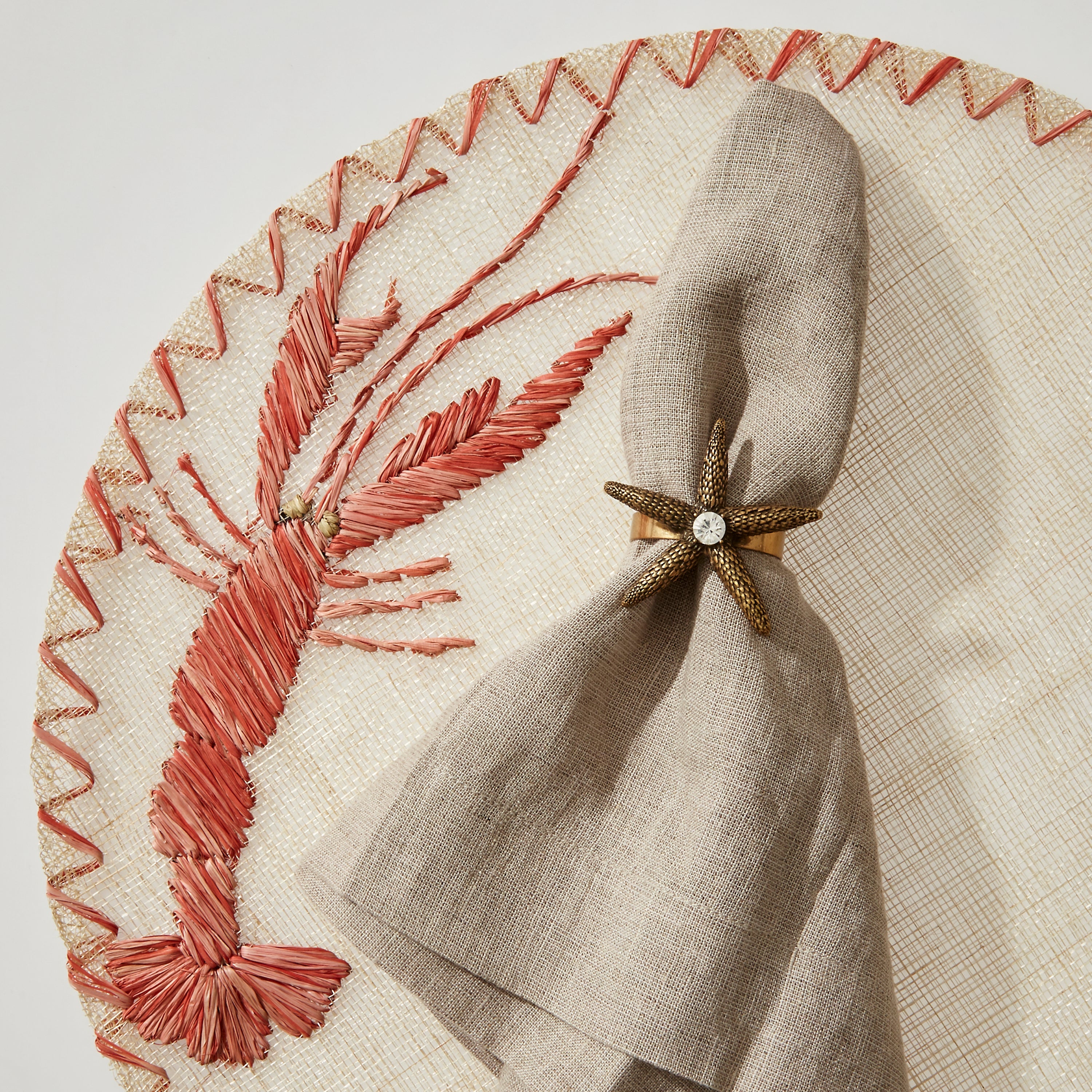 Straw lobster placemat, set of four
