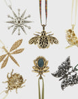 Baguette snowflake hanging ornament, gold