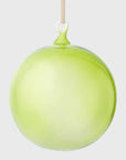 Glass bubble balls, spring green, set of three