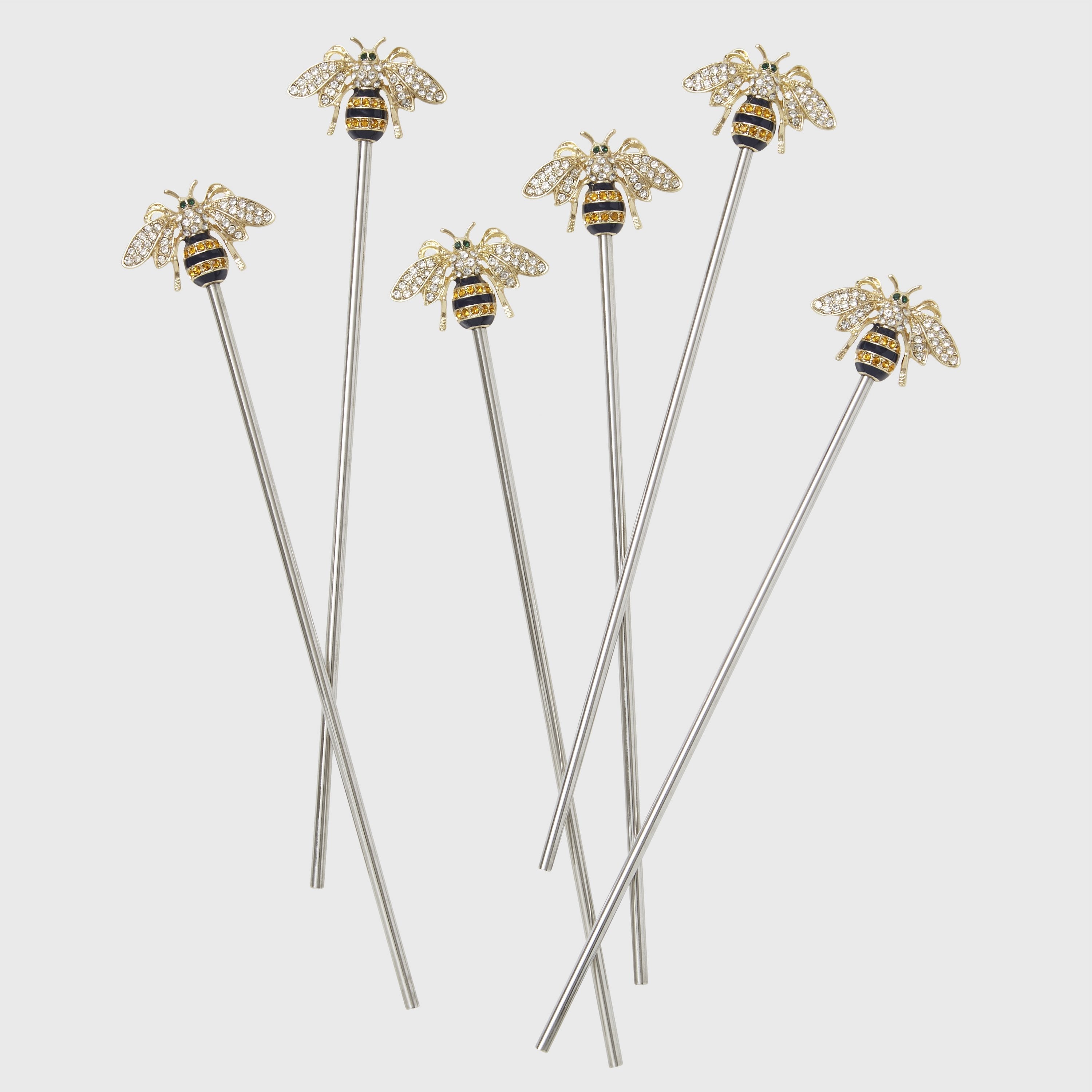 Stripey bee swizzle sticks