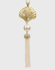 Seashell and pearl tassel hanging ornament