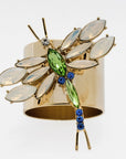 Dragonfly napkin rings, opal, set of two