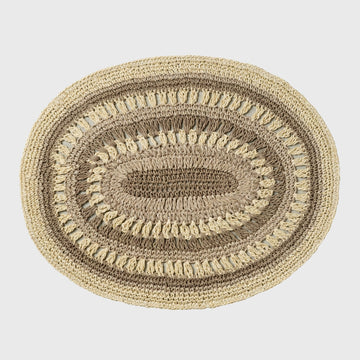 Crochet placemats, taupe, set of four