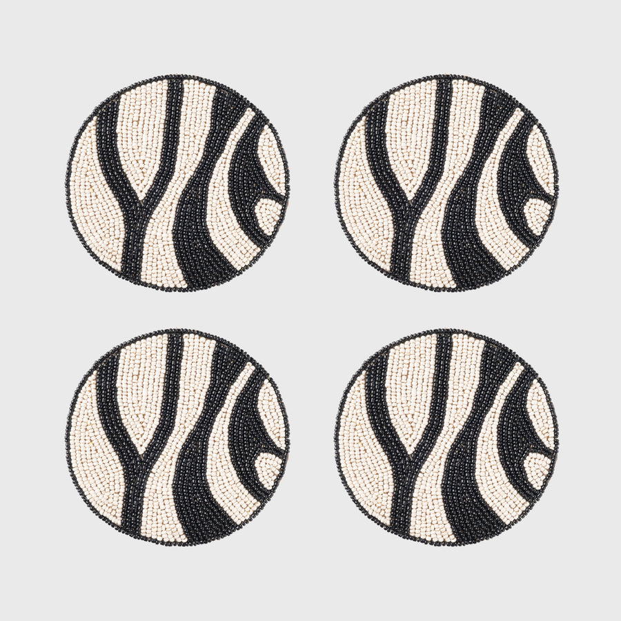 Zebra coasters, black