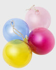 Glass bubble balls, pale pink, set of three