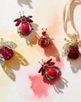 Sparkle bee hanging ornament, ruby