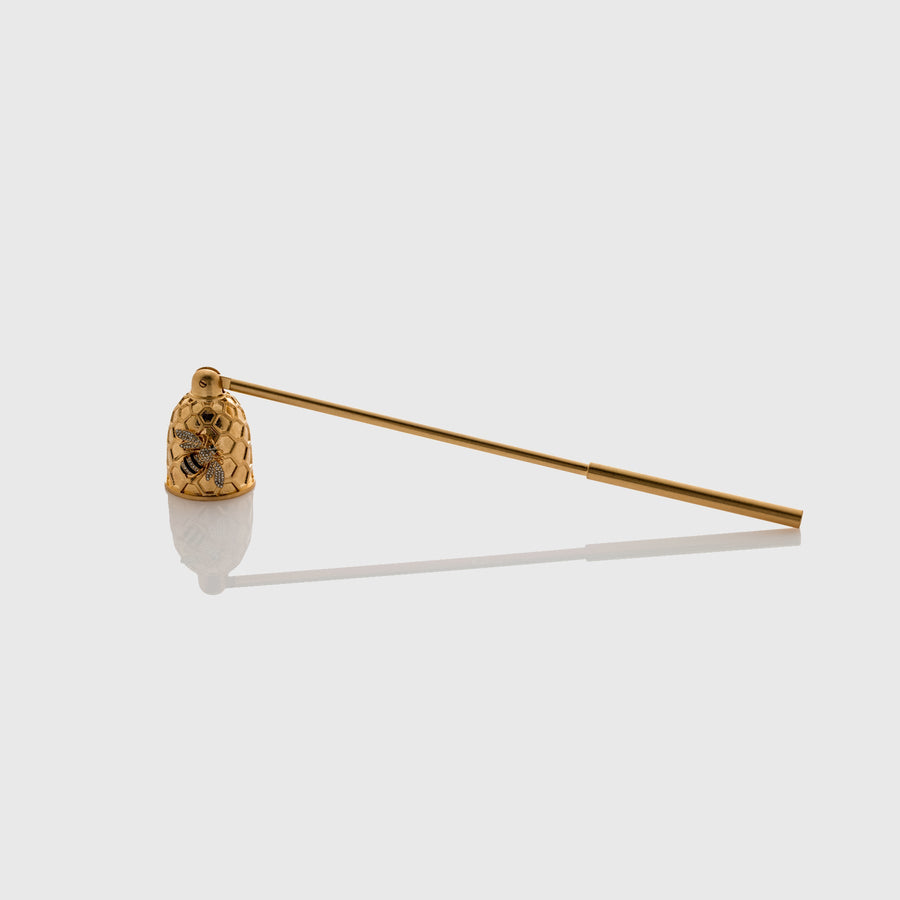 Candle snuffer with stripey bee