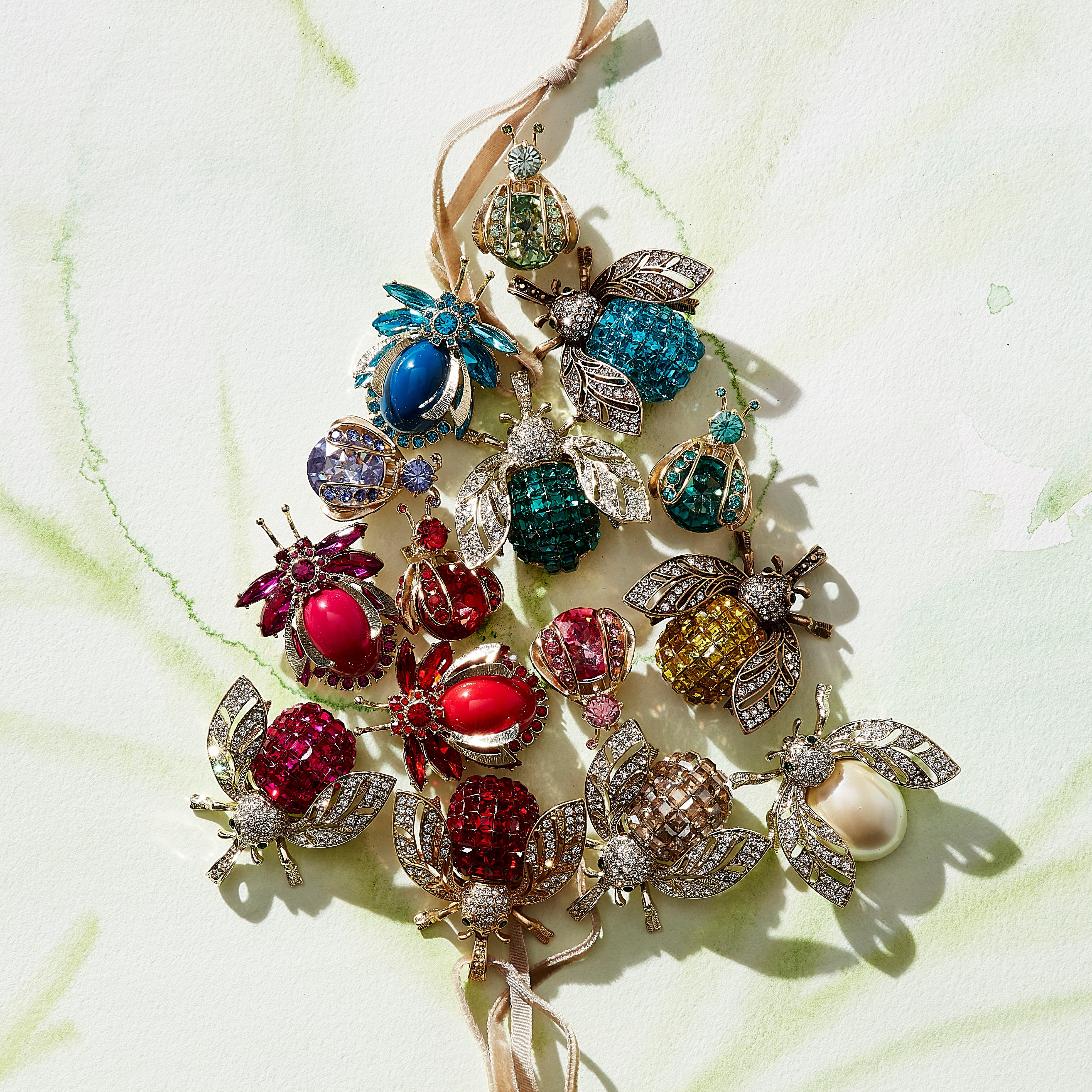 Sparkle bee hanging ornament, turquoise