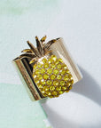 Pineapple napkin rings, yellow, set of two