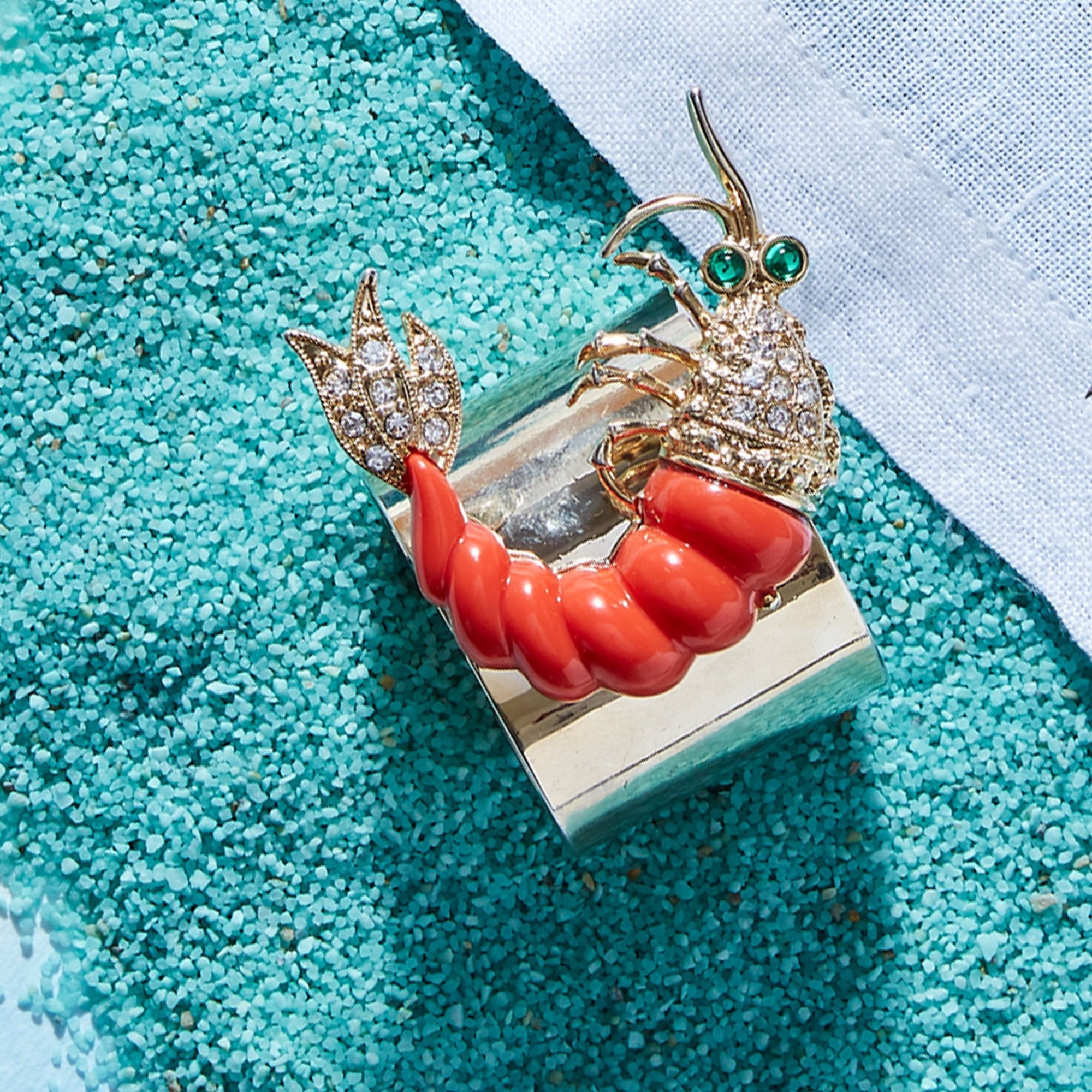 Shrimp napkin rings, set of two