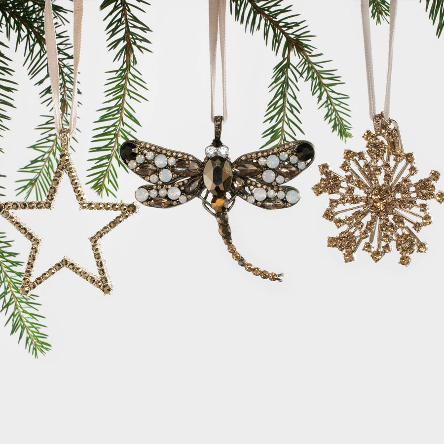 Sparkle snowflake ornament, topaz