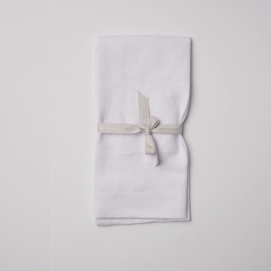 Bow linen napkin, white, set of two