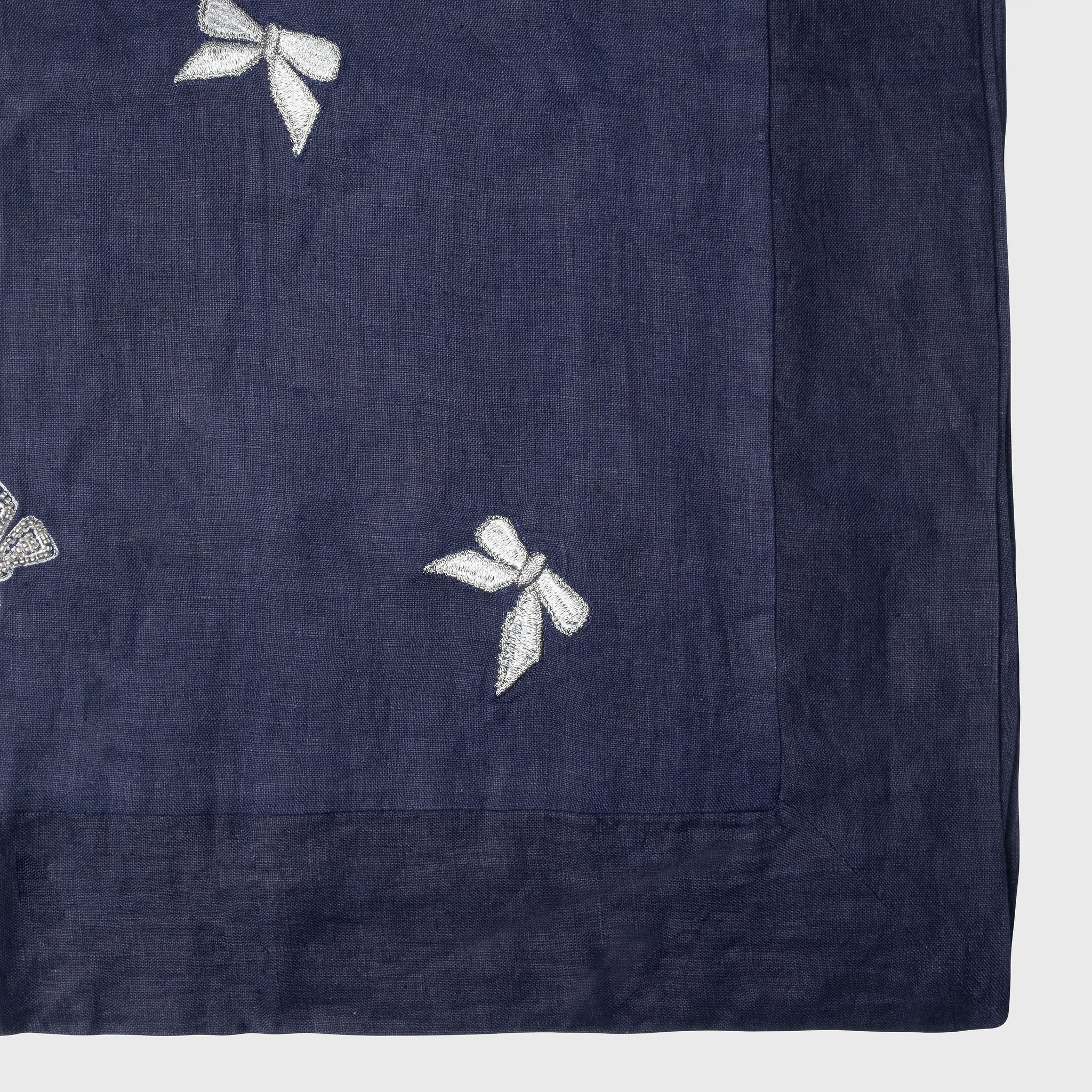 Bow extra large table runner, dark navy