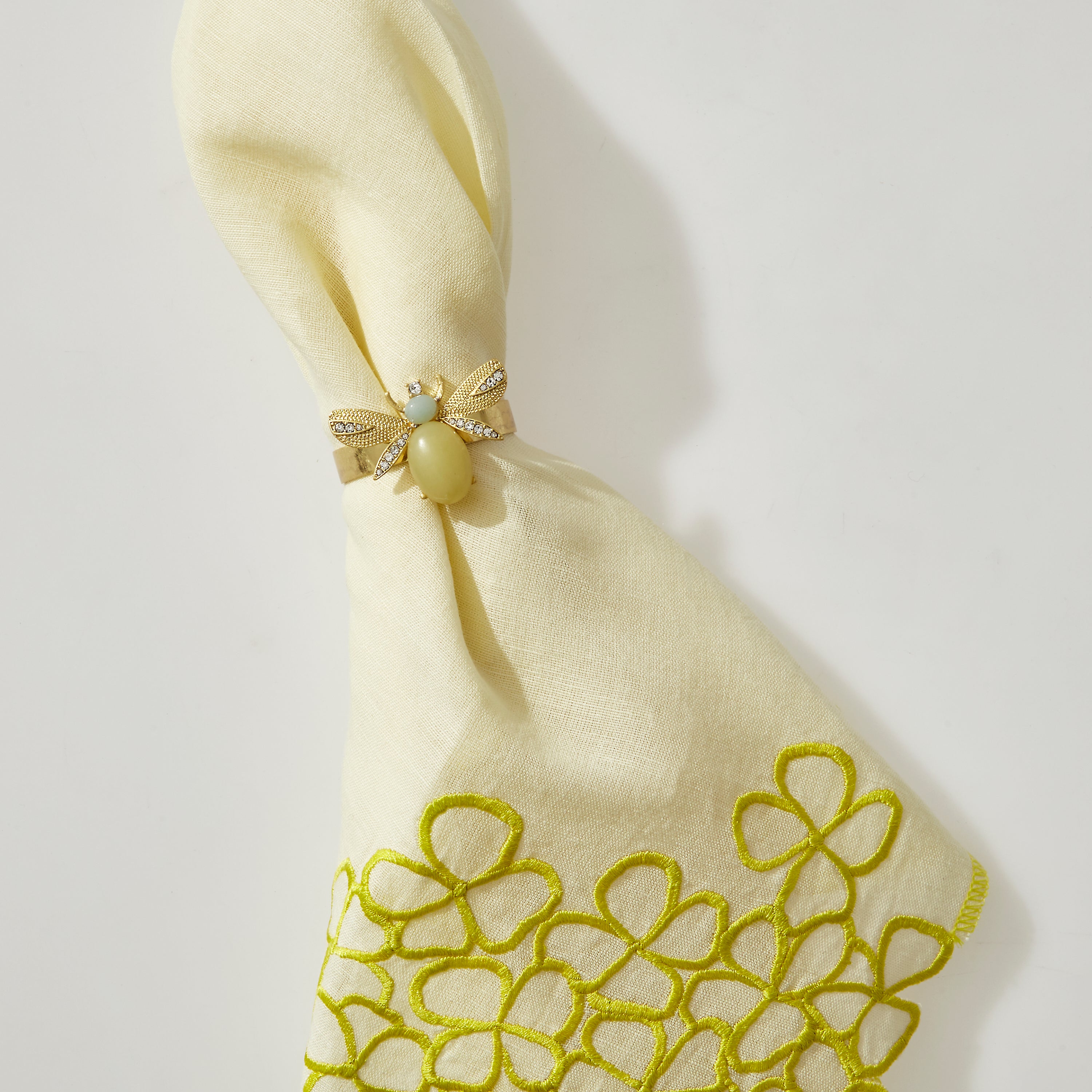 Etched Wing Napkin Rings [Lemon Jasper] | Set of 4 | Tableware – Joanna ...