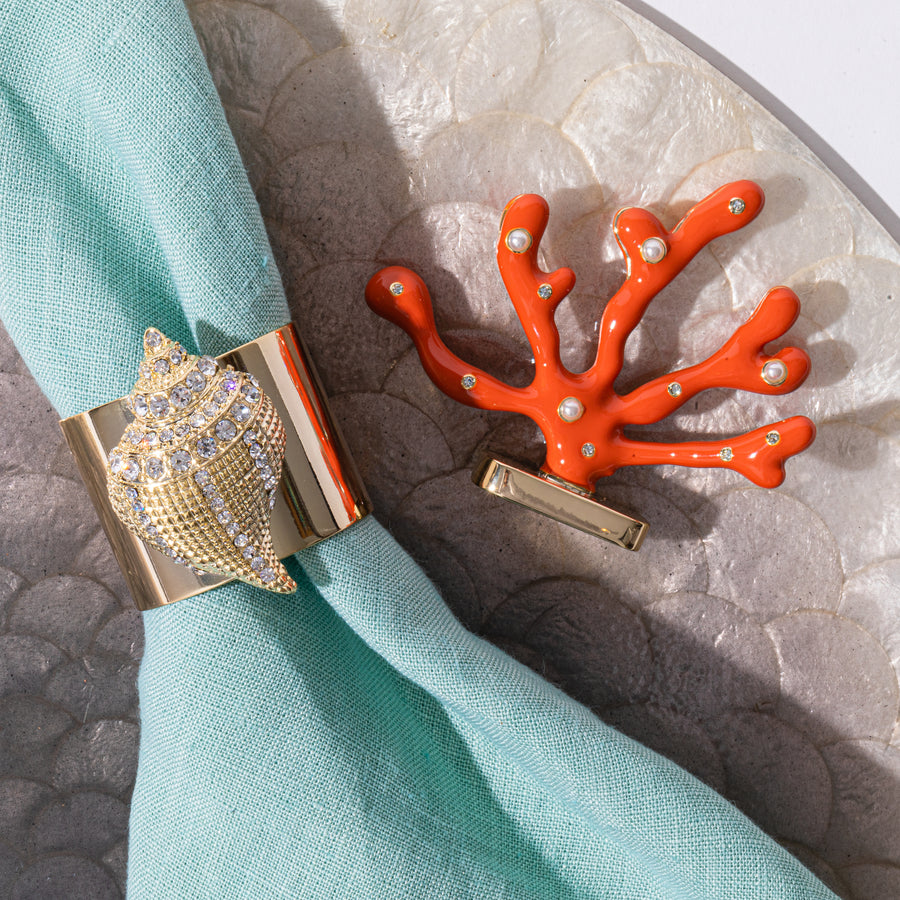 Sparkle Shell Napkin Rings | Set of 2 | Table Setting Decor – Joanna ...