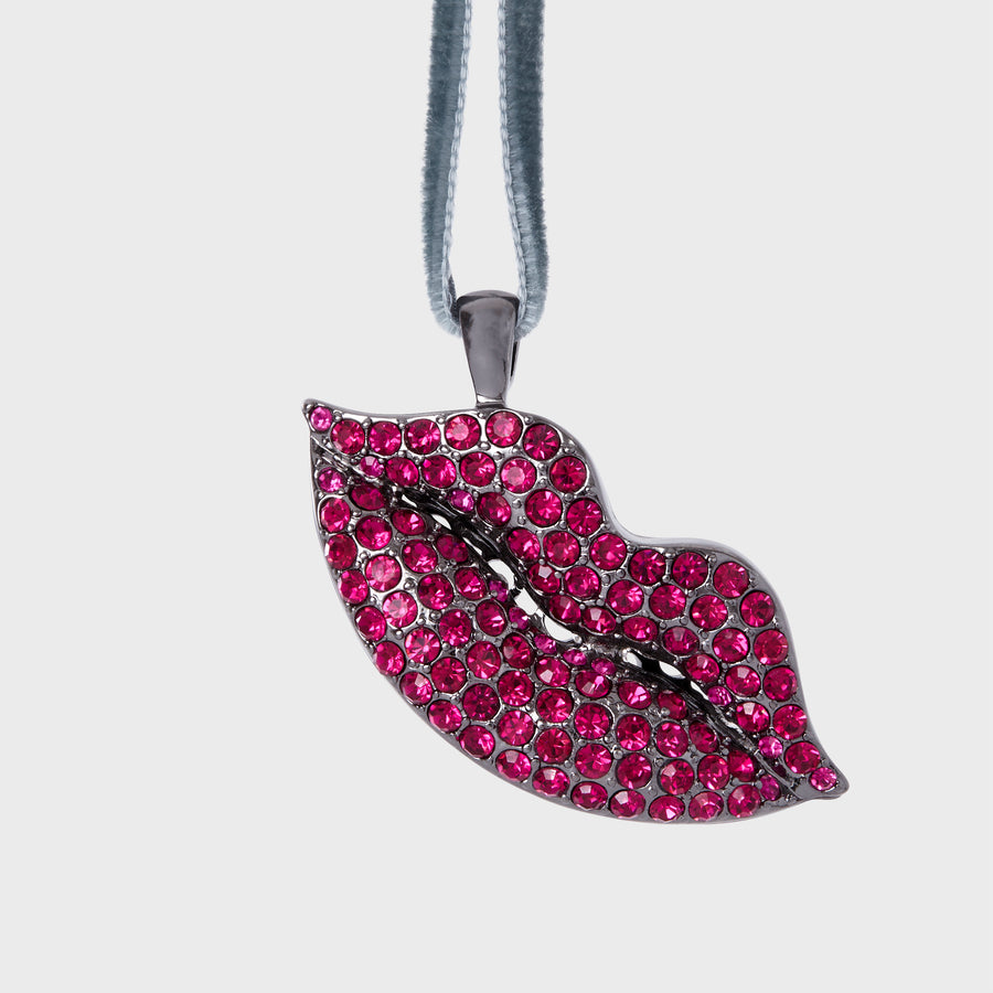 Sparkle lips hanging ornament, hot pink