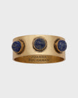 Cabochon napkin rings, lapis lazuli, set of four