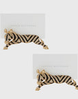 Zebra placecard holders, set of two
